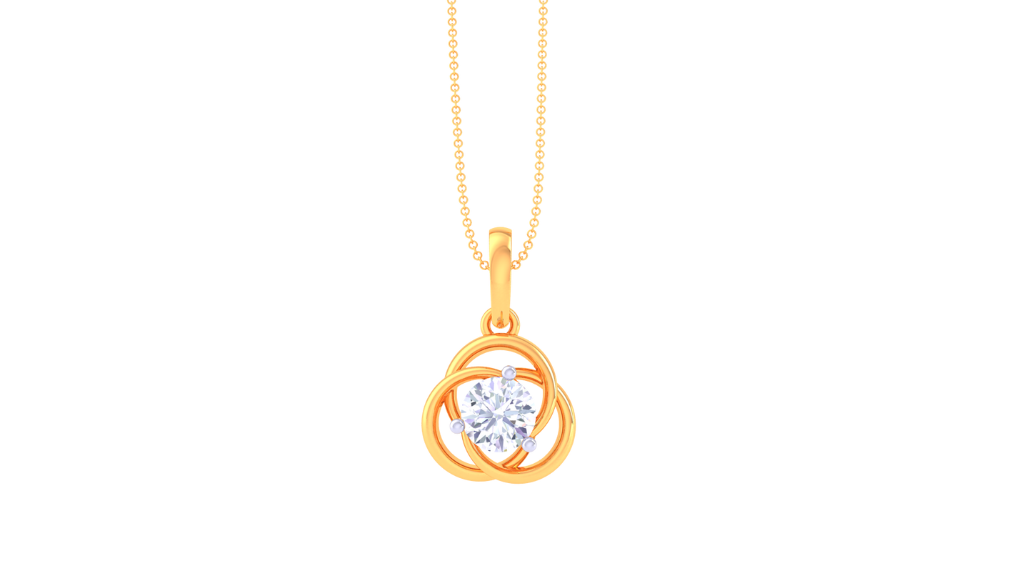 Infinity Loop Solitaire Pendent In Gold - 0.59 Ct Diamond