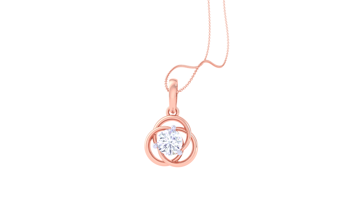 Infinity Loop Solitaire Pendent In Gold - 0.59 Ct Diamond