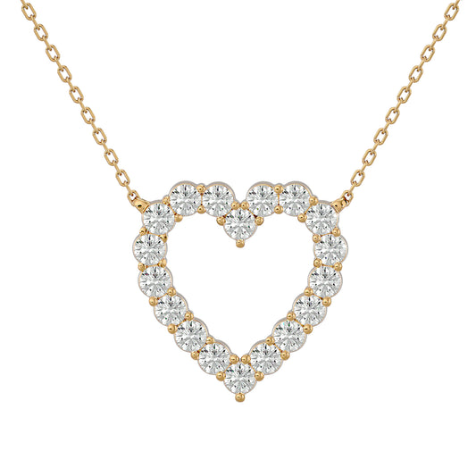 Lustrous Heart Pendant With Diamond In Gold -0.34 Ct