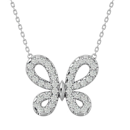 0.31 Ct Butterfly Dreams Diamond Gold Pendent