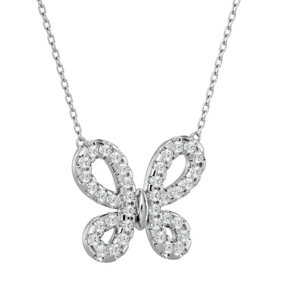 0.31 Ct Butterfly Dreams Diamond Gold Pendent