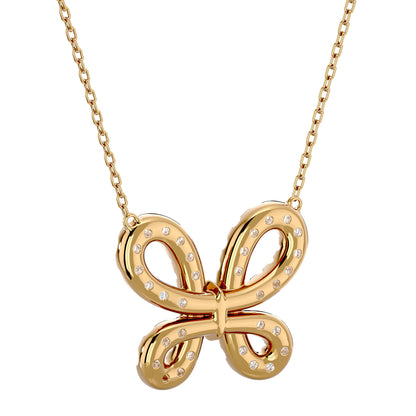 0.31 Ct Butterfly Dreams Diamond Gold Pendent