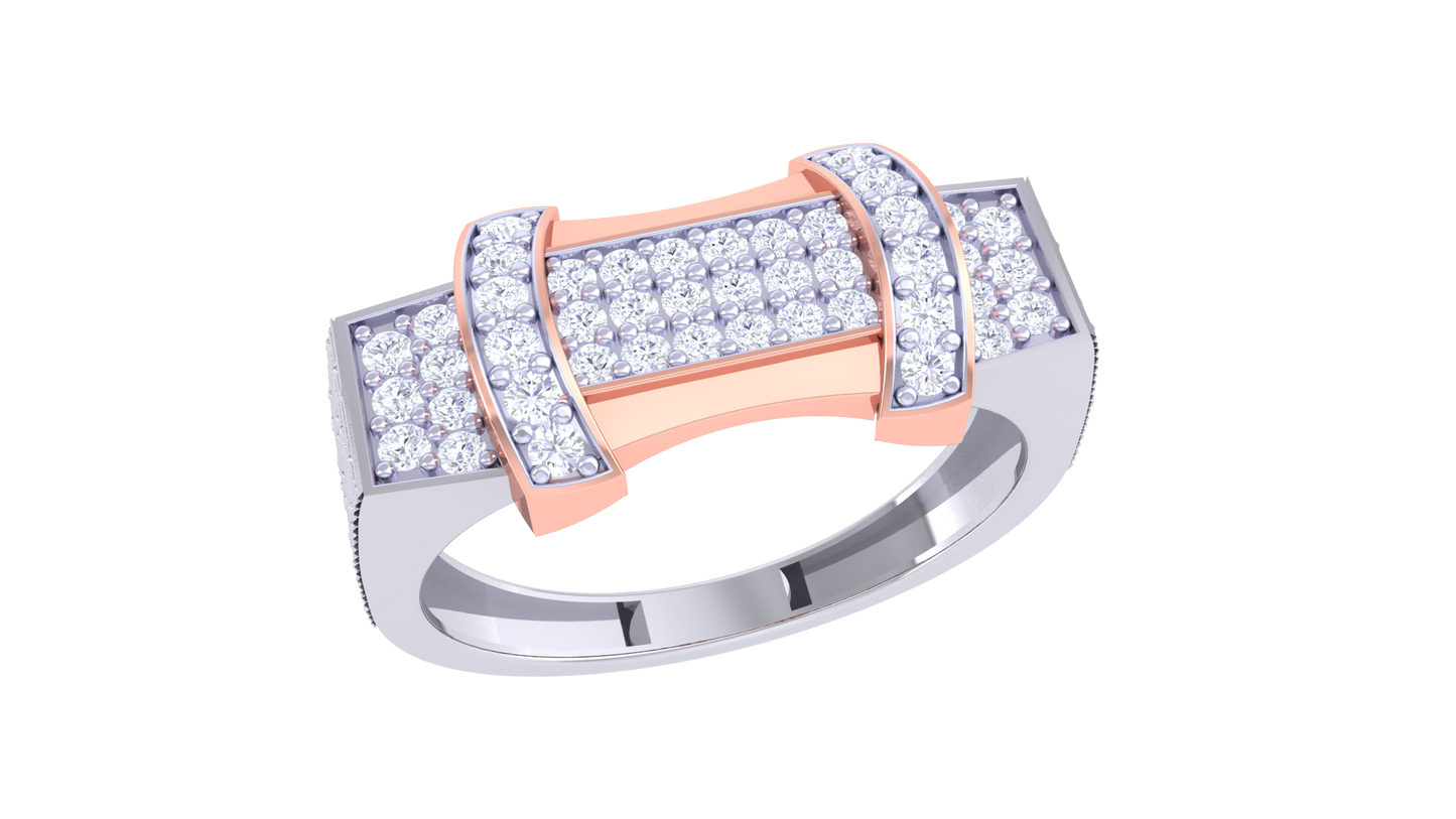 Éclat Mosaïque Signature Gold Ring – 0.40 Ct Round Diamond