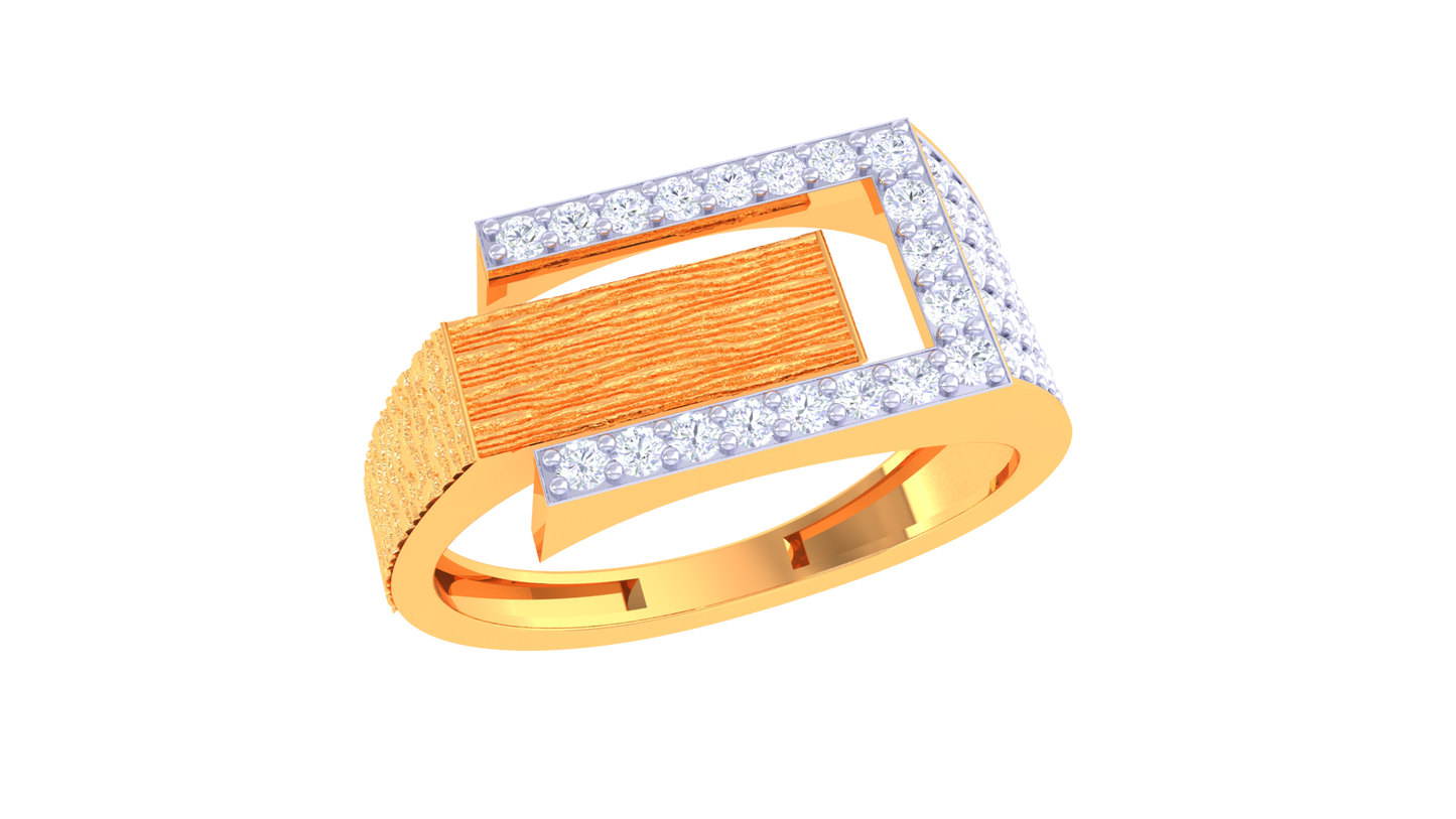 Iconique Signature Band – 0.54 Ct Baguette Diamonds Gold Ring