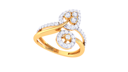 Eclat Flora Élan Rose Gold Ring – 0.43 Ct Marquise Cut Diamonds