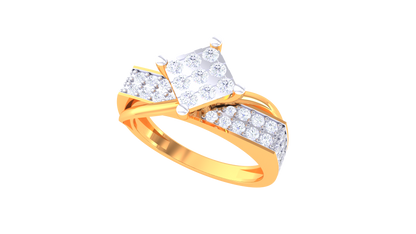 Iconique Carre Signature – 0.58ct Princess Cut Diamond Gold Ring