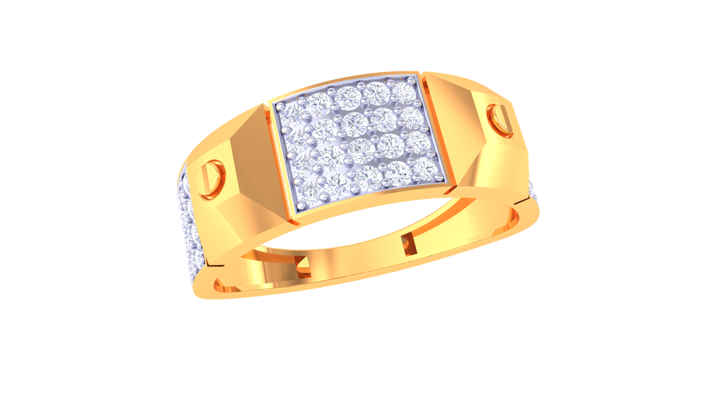 Iconique Prisma Emblem – 0.51ct Diamond Gold Ring