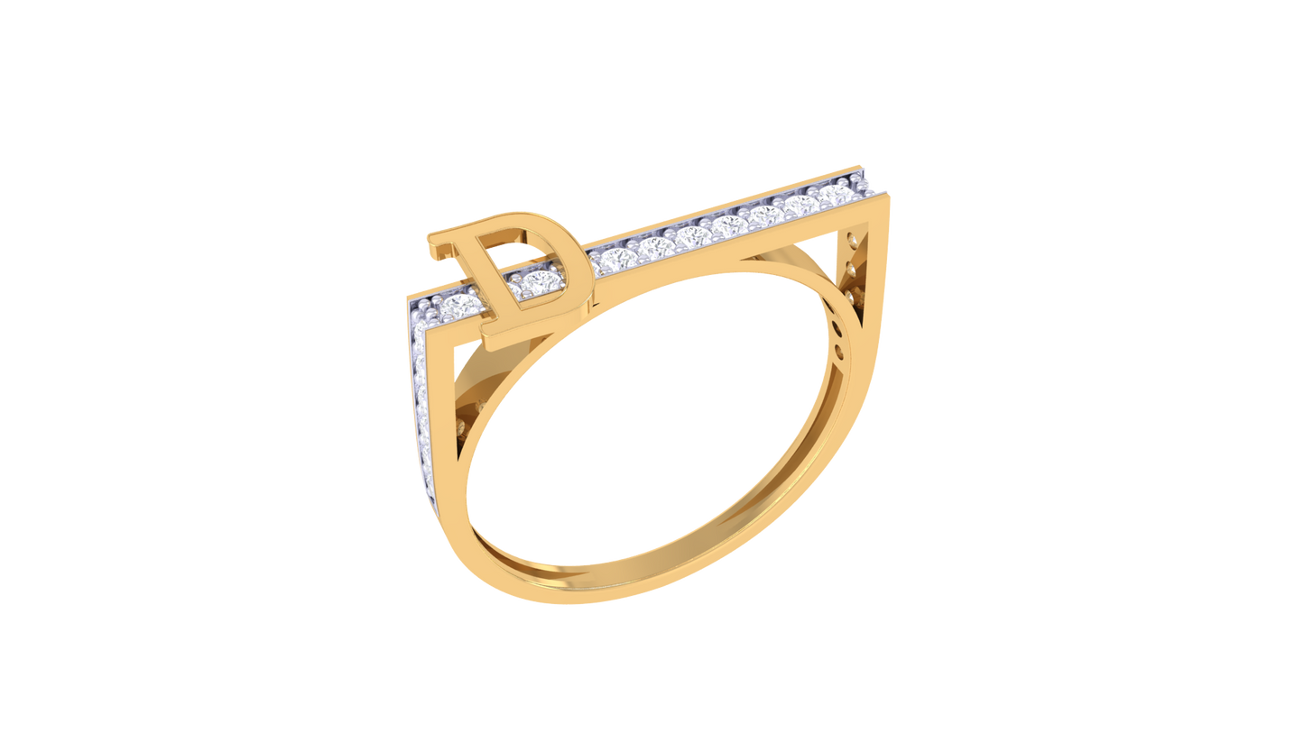 Lumiere Initial Spark Ring In Gold With 0.23 Ct Diamonds – Adding Signature Shine