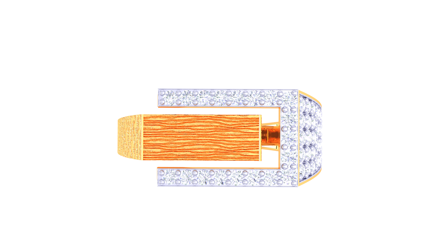 Iconique Signature Band – 0.54 Ct Baguette Diamonds Gold Ring
