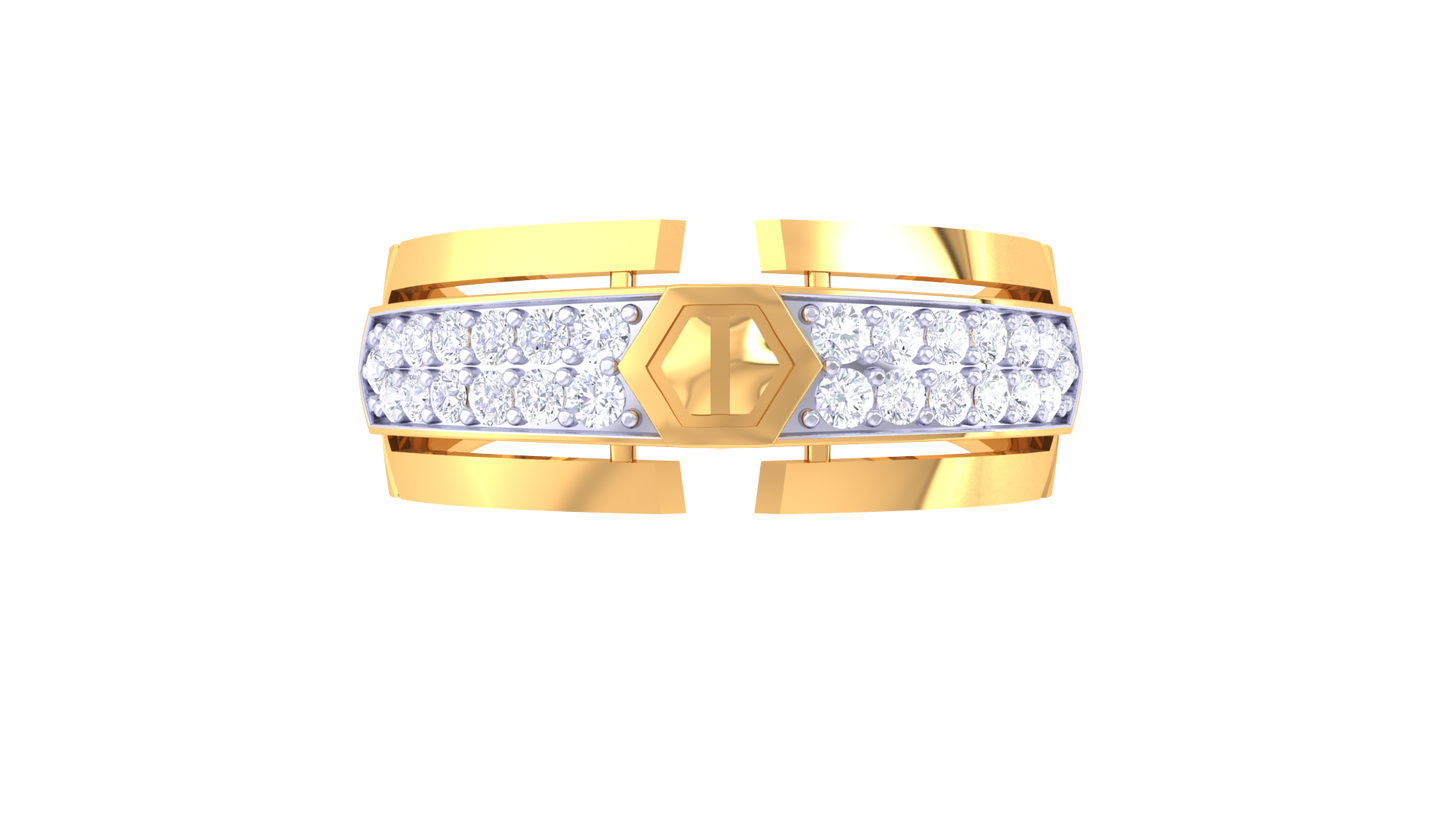 Lumière Hexa Lumi – 0.33 Ct Round Brilliant Diamond Gold Ring