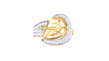 Lumiere Golden Fan Radiance Ring – 0.49 Ct Round Diamonds