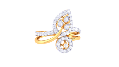 Eclat Flora Élan Rose Gold Ring – 0.43 Ct Marquise Cut Diamonds