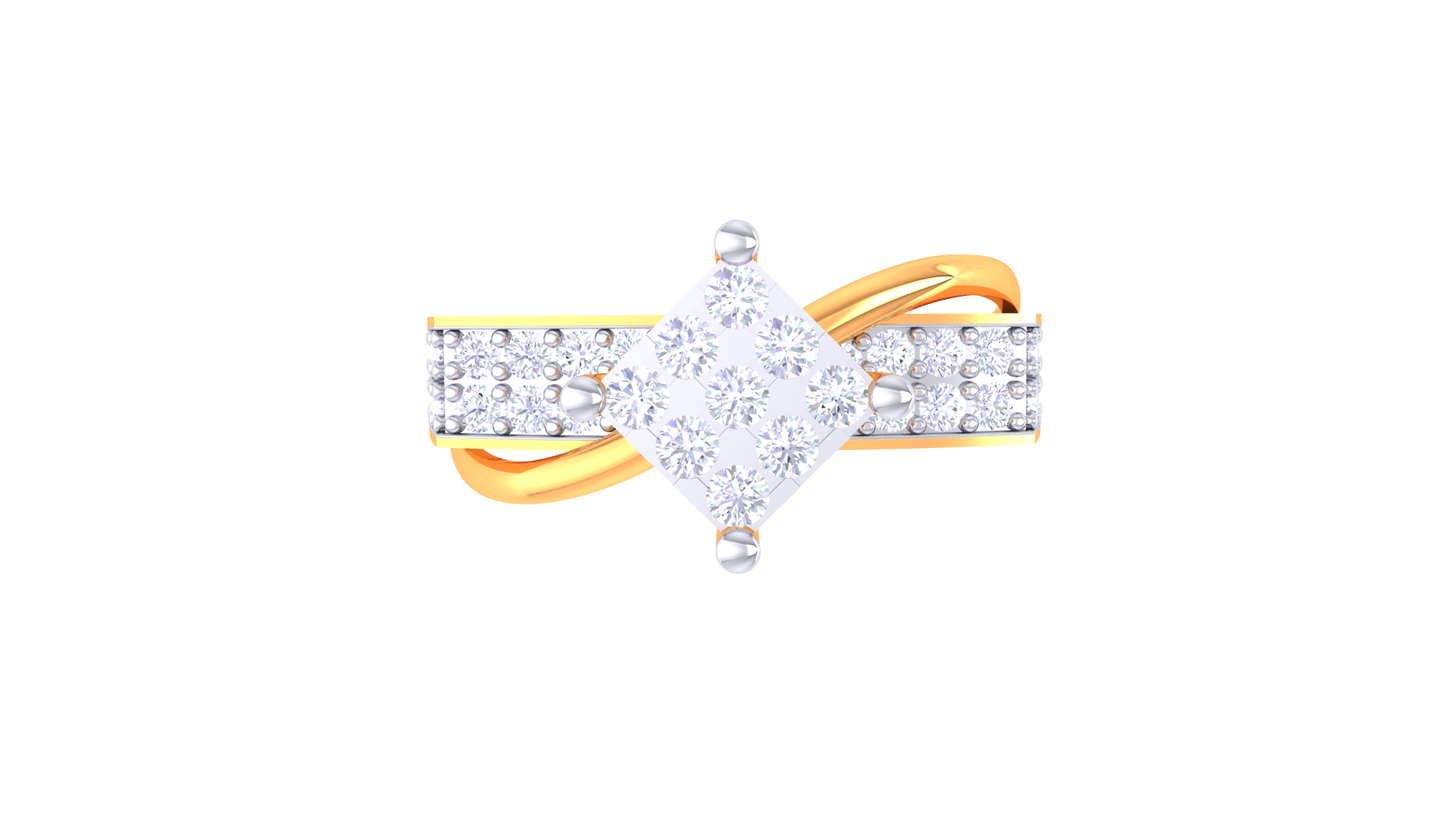 Iconique Carre Signature – 0.58ct Princess Cut Diamond Gold Ring
