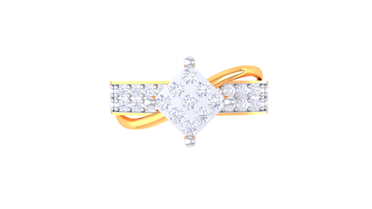 Iconique Carre Signature – 0.58ct Princess Cut Diamond Gold Ring