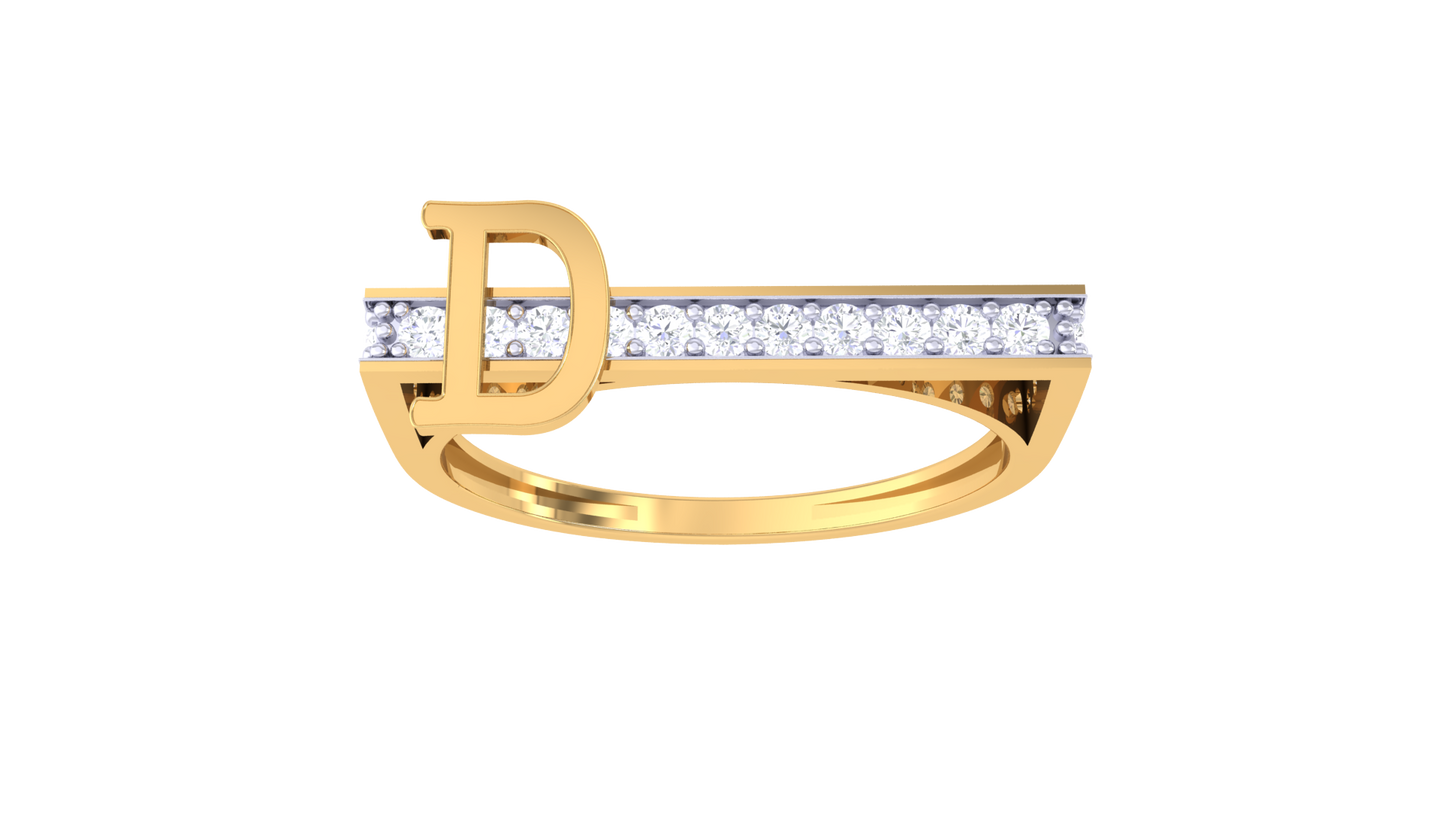 Lumiere Initial Spark Ring In Gold With 0.23 Ct Diamonds – Adding Signature Shine