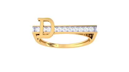 Lumiere Initial Spark Ring In Gold With 0.23 Ct Diamonds – Adding Signature Shine