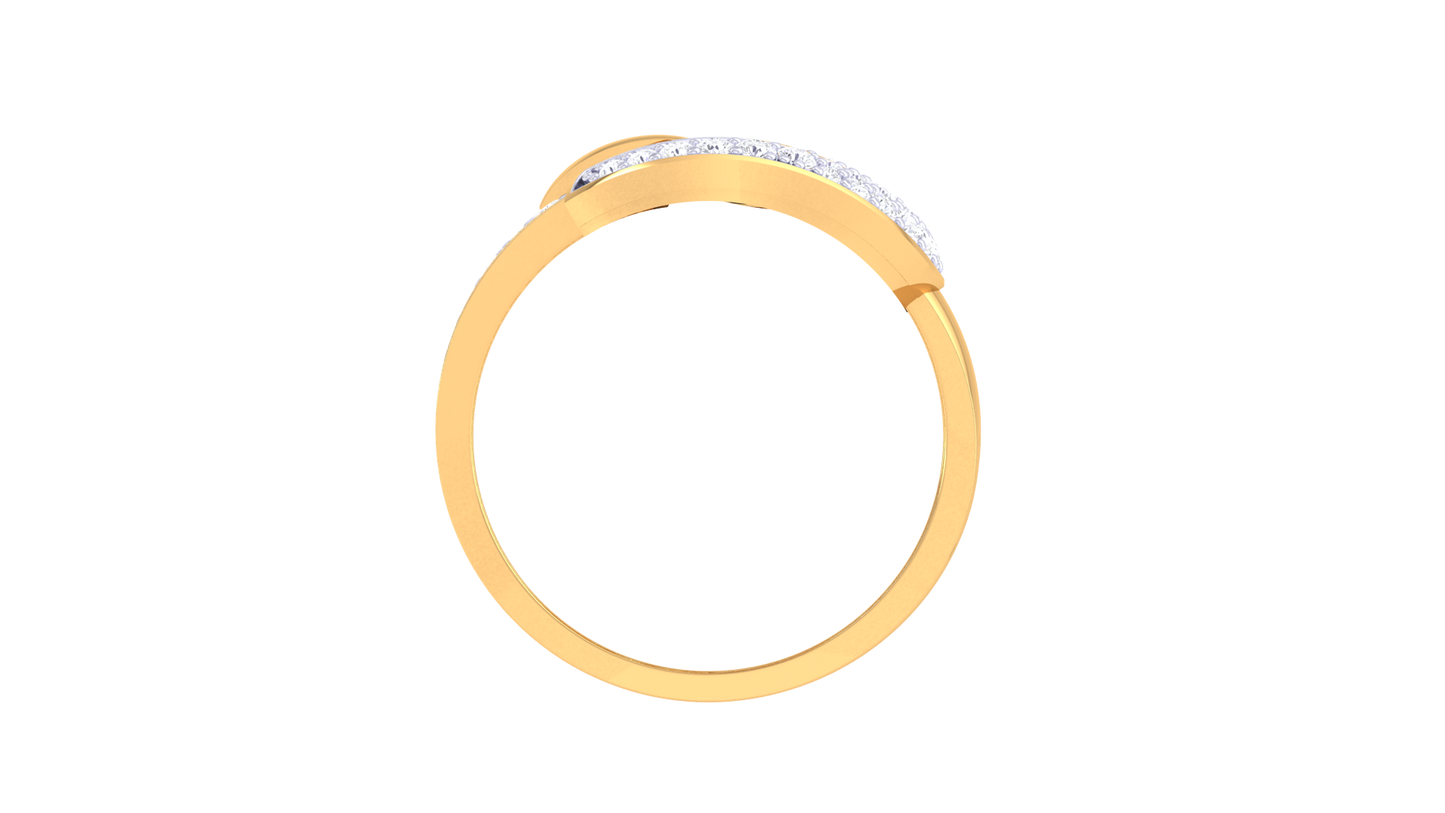 Lumiere Golden Fan Radiance Ring – 0.49 Ct Round Diamonds