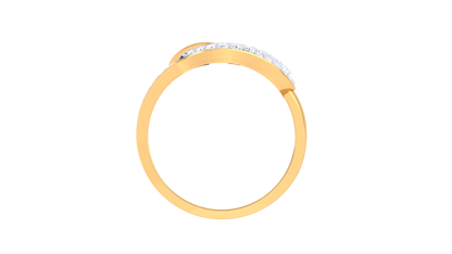 Lumiere Golden Fan Radiance Ring – 0.49 Ct Round Diamonds