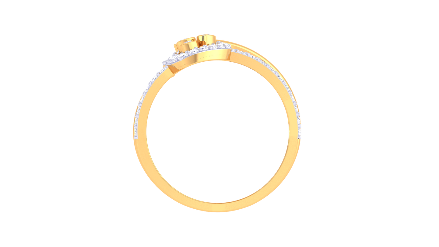 Eclat Flora Élan Rose Gold Ring – 0.43 Ct Marquise Cut Diamonds