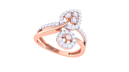 Eclat Flora Élan Rose Gold Ring – 0.43 Ct Marquise Cut Diamonds