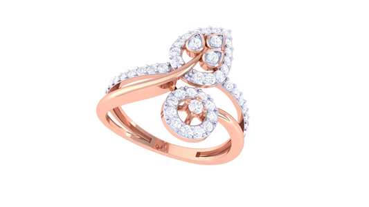 Eclat Flora Élan Rose Gold Ring – 0.43 Ct Marquise Cut Diamonds