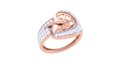 Lumiere Golden Fan Radiance Ring – 0.49 Ct Round Diamonds