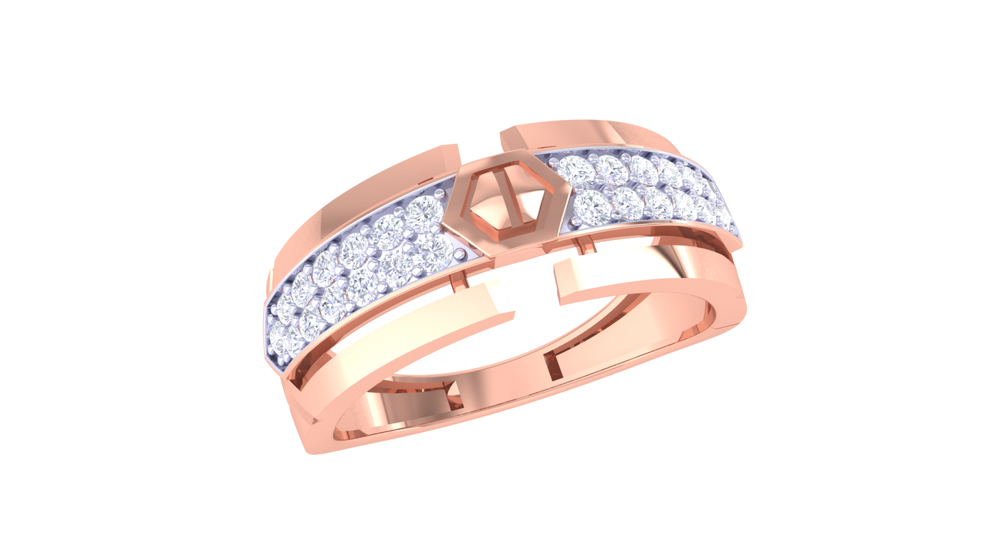 Lumière Hexa Lumi – 0.33 Ct Round Brilliant Diamond Gold Ring