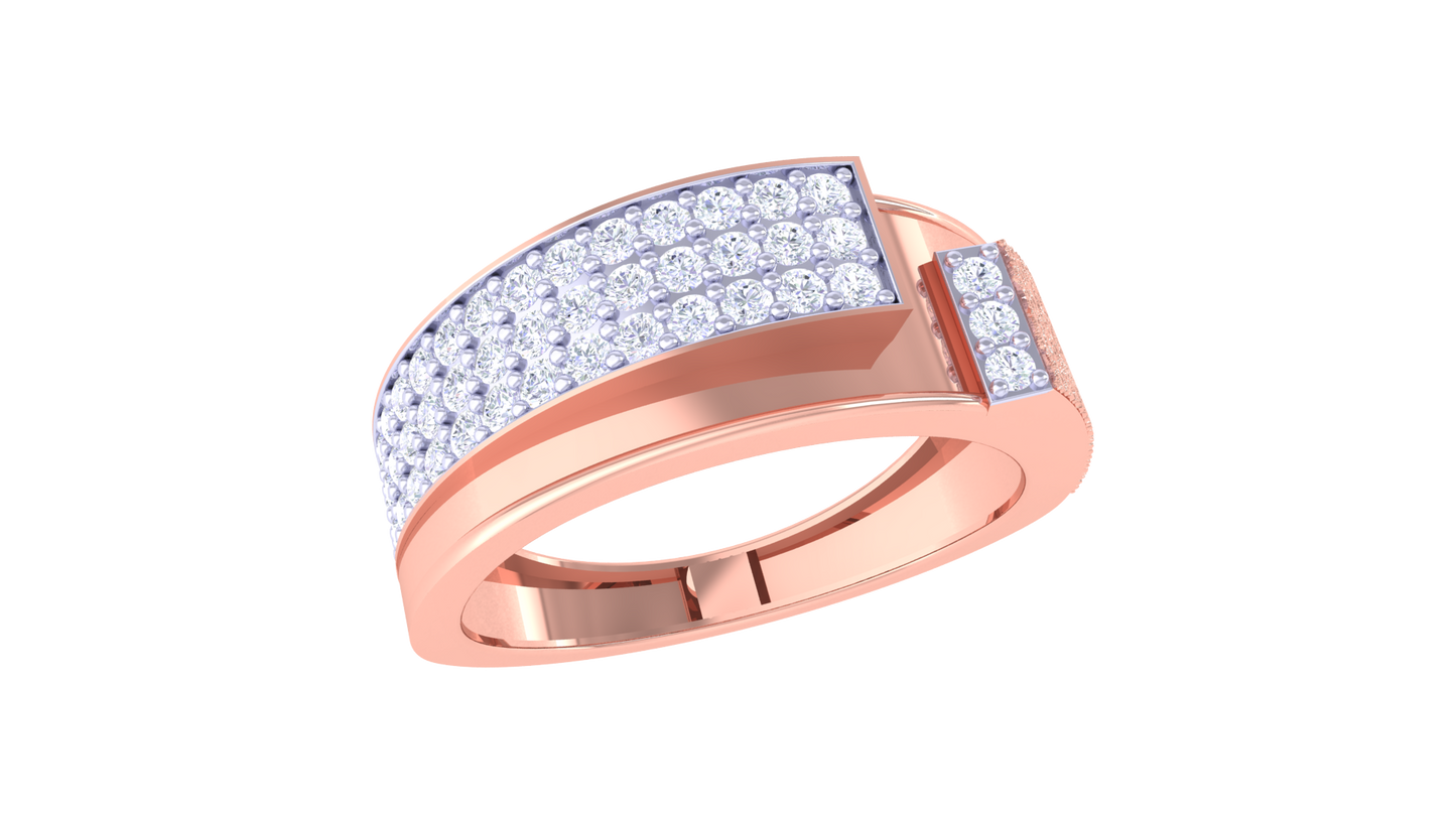 Iconique Signature Band – 0.56 Ct Pavé Diamonds Gold Ring