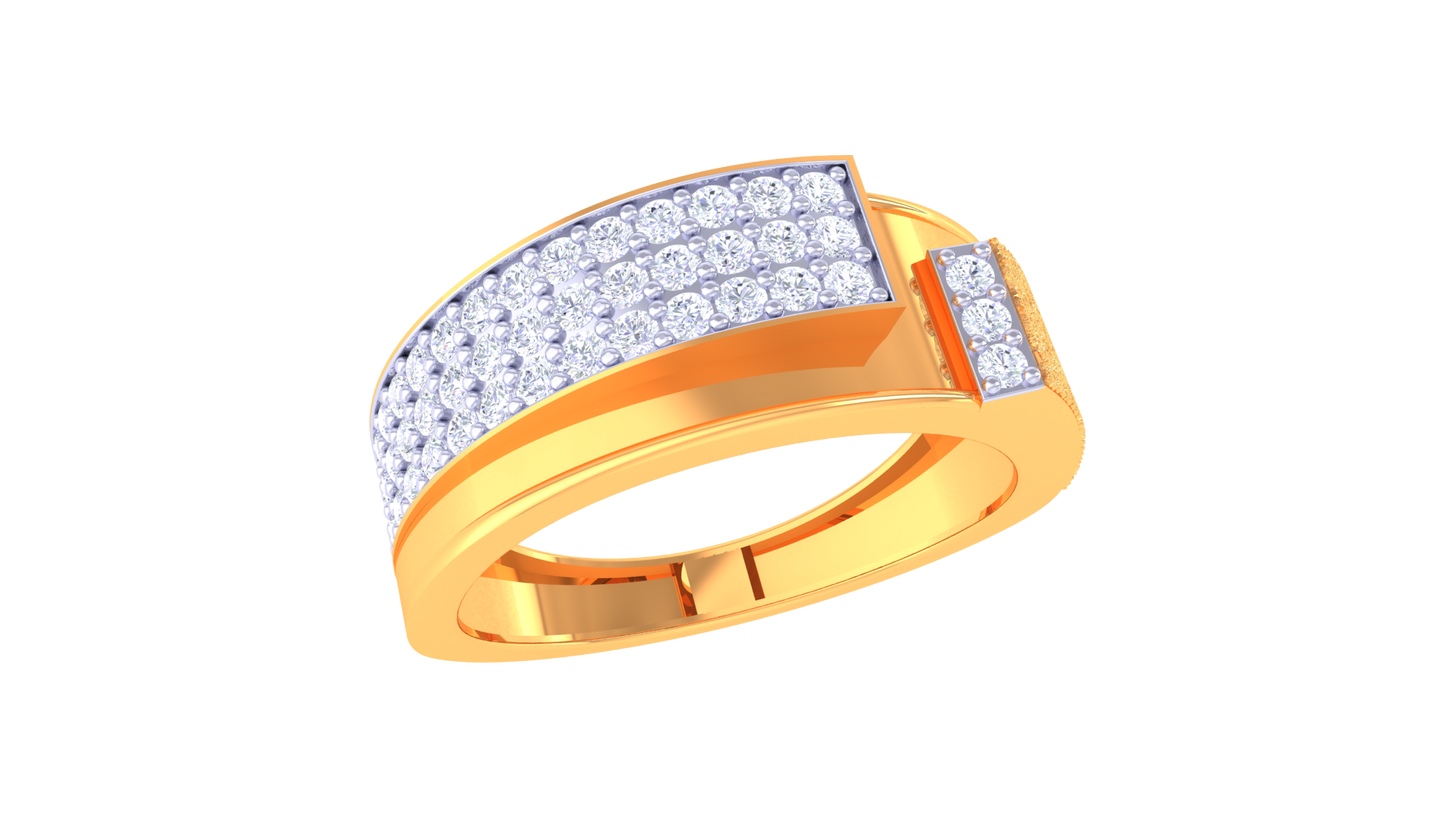 Iconique Signature Band – 0.56 Ct Pavé Diamonds Gold Ring