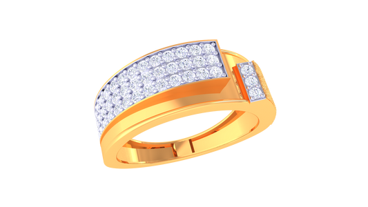Iconique Signature Band – 0.56 Ct Pavé Diamonds Gold Ring