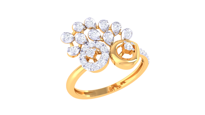 Lumiere Peacock Whisper Ring In Dual-Tone Gold – 0.34 Ct Diamonds Elegance
