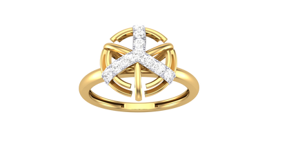 Fleuron Celestia Cross Ring - 0.19 Ct Round Brilliant Cut Diamond