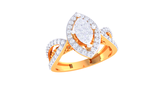 Trilune Marquise Allégorie – 0.51 Ct Diamond Gold Ring