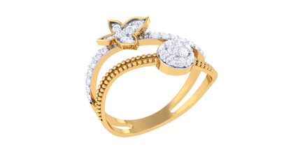 Eclat Butterfly Bloom Ring in Rose Gold  – 0.31 Ct Sparkling Diamonds