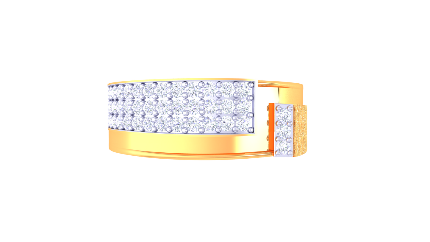 Iconique Signature Band – 0.56 Ct Pavé Diamonds Gold Ring