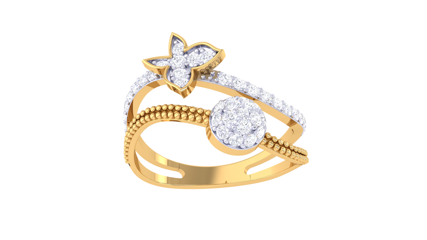 Eclat Butterfly Bloom Ring in Rose Gold  – 0.31 Ct Sparkling Diamonds
