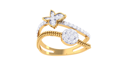 Eclat Butterfly Bloom Ring in Rose Gold  – 0.31 Ct Sparkling Diamonds