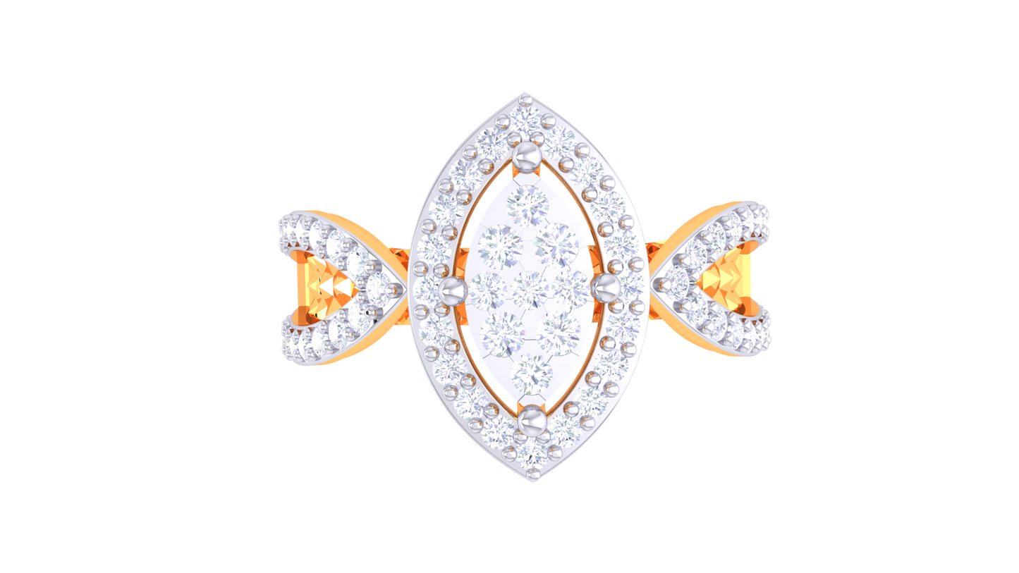 Trilune Marquise Allégorie – 0.51 Ct Diamond Gold Ring