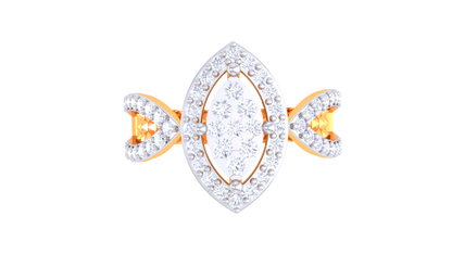 Trilune Marquise Allégorie – 0.51 Ct Diamond Gold Ring