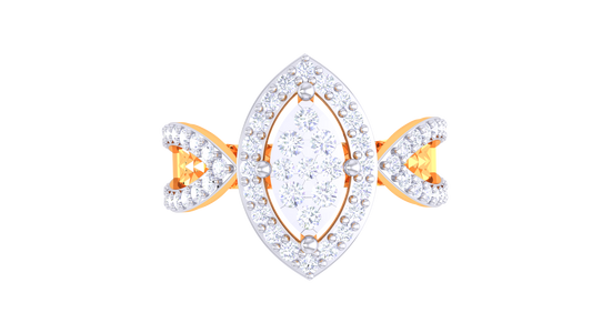 Trilune Marquise Allégorie – 0.51 Ct Diamond Gold Ring