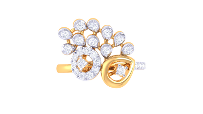 Lumiere Peacock Whisper Ring In Dual-Tone Gold – 0.34 Ct Diamonds Elegance