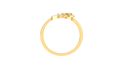 Eclat Vintage Curved Petal Cluster Ring - 0.20 Ct Round Diamonds