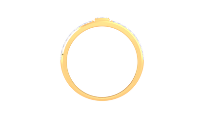 Éclat Rectiligne Luxe – 0.47 Ct  Cut & Round Diamond Gold Ring