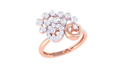 Lumiere Peacock Whisper Ring In Dual-Tone Gold – 0.34 Ct Diamonds Elegance