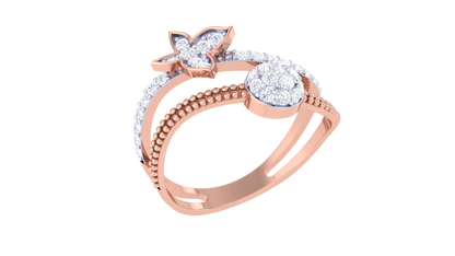 Eclat Butterfly Bloom Ring in Rose Gold  – 0.31 Ct Sparkling Diamonds