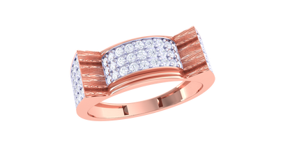 Iconique Signature Band – 0.77 Ct Pavé & Baguette Diamonds Gold Ring