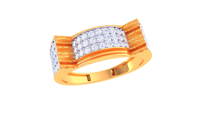 Iconique Signature Band – 0.77 Ct Pavé & Baguette Diamonds Gold Ring