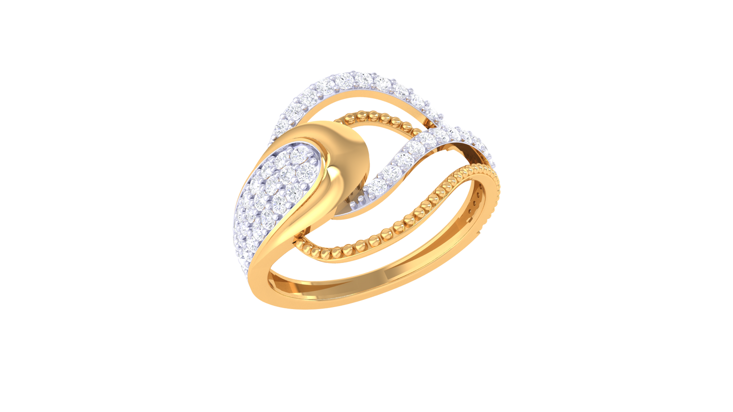 Lumiere Intertwined Elegance Rose Gold Ring - 0.42 Ct Round Diamond