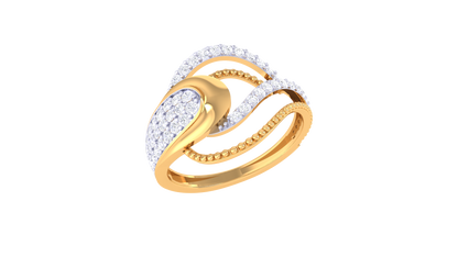 Lumiere Intertwined Elegance Rose Gold Ring - 0.42 Ct Round Diamond