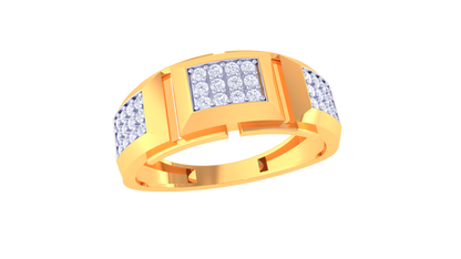 Iconique Moderniste Crest – 0.3 Ct Diamond Gold Ring